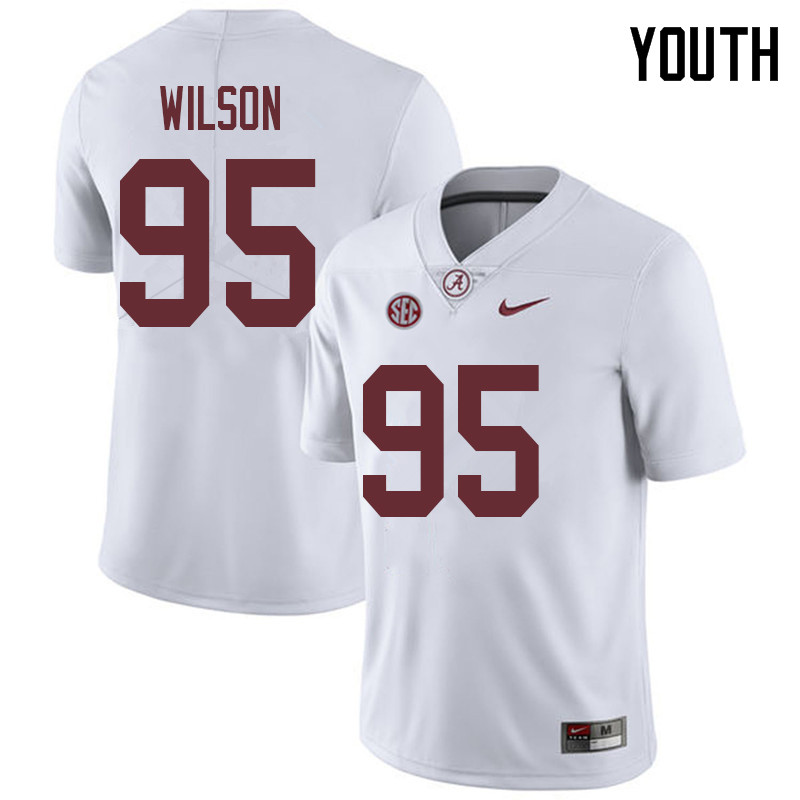 Youth #95 Taylor Wilson Alabama Crimson Tide College Football Jerseys Sale-White